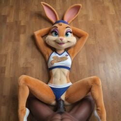 ai_assisted ai_generated anthro bunny_girl dark-skinned_male dirtyfinger edit female furry_female human_male human_on_furry lola_bunny loop male missionary_position riccardoarmini26 tagme video