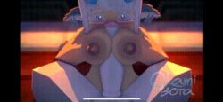 1boy 1girls 3d animated bed_background bedroom bedroom_eyes big_breasts big_penis blue_eyes blue_horns blush botaokami duo erect_nipples erect_penis female goonking horny_female intdoors looking_at_partner looking_at_viewer looking_up male male/female mine-imator minecraft oral_sex paizufella paizuri pointed_ears tagme thick_thighs white_hair wolf_humanoid wolffy_(botaokami) you