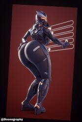 ass_expansion bodysuit bubble_butt butt_expansion doonography epic_games expansion fat_ass female female_only fortnite fortnite:_battle_royale groping_self looking_at_viewer looking_back oblivion_(fortnite) one_girl skin_tight