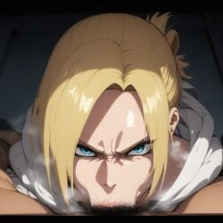 ai_generated angry annie_leonhardt attack_on_titan deepthroat fellatio shingeki_no_kyojin