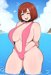 ai_generated beach bikini chubby huge_breasts kairi kingdom_hearts