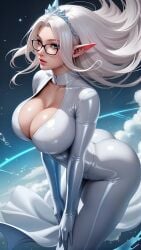 1female 1girls ai_generated ass ass_focus bent_over big_ass big_breasts big_butt bodysuit breasts cleavage cleavage_overflow crown female female_focus female_only firm_breasts from_above glasses janna_windforce large_breasts latex latex_bodysuit latex_clothing latex_suit league_of_legends lips lipstick looking_at_viewer pose posing riot_games round_ass round_breasts round_butt seducing seduction seductive seductive_body seductive_eyes seductive_gaze seductive_look seductive_mouth seductive_pose seductive_smile shiny_ass shiny_breasts shiny_butt shiny_clothes shiny_hair shiny_latex shiny_suit sky4maleja solo solo_female thick thick_ass thick_thighs thighs tight_clothes tight_clothing voluptuous voluptuous_female white_hair wide_hips