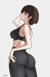 ass atlus female female_only makoto_niijima n7grey persona persona_5 sideboob solo