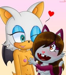 2girls anthro bea_koretkii bea_sylvia_tyler_(character) beagothic_(artist) blush breasts feline furry happy_tree_friends htf ibispaintx nude oc pussy rouge_the_bat rubbing sega sonic_(series) sonic_the_hedgehog_(series) tagme wet