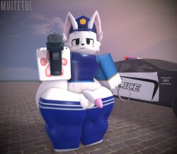 3d balls big_ass big_ass_(male) big_butt boykisser cat_ears curvy_male domestic_cat feline femboy femboy_focus femboy_only furry furry_only gun handcuffs legwear looking_at_viewer male male_focus male_only muitetul paws penis pistol pointing_gun_at_viewer roblox robloxian silly_cat_(mauzymice) thick_thighs thighhighs thighs white_body white_fur