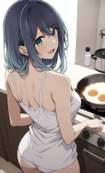 ai_generated ass ass_focus bubble_butt clothed kitchen kurokawa_akane oshi_no_ko panties tank_top