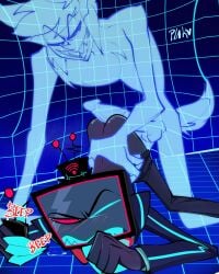 2024 alastor_(hazbin_hotel) antlers artist_request deer deer_ears deer_humanoid demon demon_boy demon_humanoid gay hazbin_hotel humanoid hybrid tv vox_(hazbin_hotel)