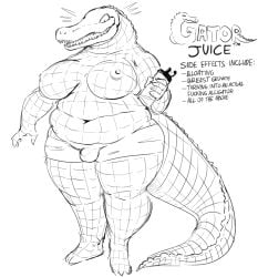 2023 5_fingers after_transformation alligator alligatorid anthro barefoot belly belly_rolls big_breasts black_and_white bottle bottomwear breasts bulge claws clothed clothing container crocodilian deep_navel detailed_bulge digital_media_(artwork) dunnhier1 english_text feet finger_claws fingers full-length_portrait gynomorph happy hi_res holding_bottle holding_container holding_object intersex looking_down monochrome navel nipples open_mouth open_smile overweight overweight_anthro overweight_gynomorph overweight_intersex portrait profanity reptile scales scalie sharp_teeth shorts shorts_only smile snout solo spiked_tail spikes spikes_(anatomy) standing tail teeth text thick_thighs three-quarter_view tight_bottomwear tight_clothing tight_shorts toe_claws toes tongue topless trademark wide_hips