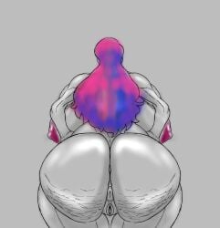 1girls anus ass_bigger_than_head bimbo bimbo_body breasts_bigger_than_head cellulite donut_anus hard_nipples huge_ass huge_breasts multicolored_hair muscular nude_female pussy srsombrio thick_thighs una_alienada