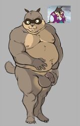 1boy anthro inuyasha male male_only mammal overweight solo tanuki wkd