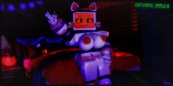 1girls 3d 3d_model 3d_render bedroom big_breasts breasts cat_ears ear female fingers fuch_animations fuch_rr34 halloween nipples orange_nipples pose pur_03 roblox robloxian robot robot_cat robot_girl screen_face smile tail thighs tv tv_face tv_head tv_screen watermark witch_hat