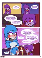animatronic blush bonnie_(fnaf) bonniextoybonnie comic comic_page competitive female five_nights_at_freddy's five_nights_at_freddy's_2 furry green_eyes red_eyes ship´ straight toy_bonnie_(fnaf)