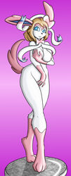 anthro breasts canine eeveelution female fur hitori09 human mammal nintendo pokemon pokemon_(species) pokephilia pussy serena_(pokemon) solo sylveon video_games white_fur