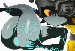 1girls anus areolae ass ass_focus bottomless breasts fangs feet_up female female_only hand_on_ass headwear helmet imp imp_midna midna naked naked_female nipples nude nude_female one_eye_obstructed p0stalk pointy_ears pussy red_eyes shortstack small_breasts smile solo solo_female the_legend_of_zelda topless twilight_princess vagina yellow_sclera