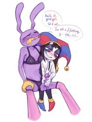 anthro dialogue duo female femdom forced forced_feminization glitch_productions handjob jax_(the_amazing_digital_circus) male male_rape_victim misgendering pomni_(the_amazing_digital_circus) rape reverse_rape straight the_amazing_digital_circus