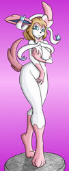 anthro breasts canine eeveelution female fur hitori09 human mammal nintendo pokemon pokemon_(species) pokephilia pussy serena_(pokemon) solo sylveon video_games white_fur