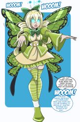 absurdres antenna antenna_(biology) big_breasts blonde_hair breasts butterfly butterfly_girl butterfly_wings expressionless female female_only femsub glowing glowing_eyes large_breasts long_hair luminita_anima_(oriana_anima) original tech_control text thighhighs twintails zombie_walk zorro-zero
