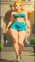 3d ai_assisted ai_generated blonde_hair blush clothed female heels high_heels hylian legs long_hair model_pose nintendo panties posing_for_the_viewer princess_zelda seductive seductive_smile skirt solo tagme the_legend_of_zelda thick_ass thick_legs thick_thighs thong tight_clothing video walking wide_hips zelda_(breath_of_the_wild)