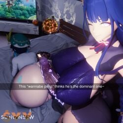 1boy 1futa 3d ass breasts futa_on_male futanari genshin_impact gigantic_ass gigantic_breasts gigantic_cock gigantic_penis huge_ass huge_breasts huge_cock intersex male penis raiden_shogun selfie sissy snapchat sonivvnsfw venti_(genshin_impact) voluptuous