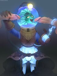 1girls 2025 2boys anglerfish anglerfish_humanoid animal_humanoid anthro belt belt_buckle big_penis blue_skin clothed clothed_female clothed_female_nude_male clothed_sex clothing color comission costume diving_helmet diving_suit dota dota_2 double_handjob electric electric_shock electricity elemental elemental_creature elemental_humanoid eyelashes female female_anthro female_humanoid fins fish fish_girl fish_humanoid flashlight gaechan glass glass_helmet gloved_handjob gloves glowing glowing_eyes group group_sex handjob helmet hook hook_hand human human_on_anthro humanoid humanoid_penis imminent_oral imminent_sex interspecies kneeling light light-skinned_male looking_at_partner looking_pleasured male male_human/female_anthro male_human/female_humanoid male_human/female_monster marine marine_humanoid monster monster_girl nude_male open_mouth oral panties penis pussy razor_(lightning_revenant) rule_63 sex sharp_teeth simple_background spiky_hair straight tongue tube turquoise_skin veins veiny_penis video_games water yellow_eyes