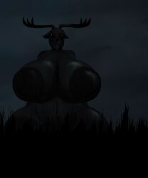 5:6 absurd_res anthro antlers areola big_areola big_breasts black_and_blue breasts corn cornfield creepy creepy_face creepy_smile deer female fog foggy_background food glistening glistening_body hallucination hi_res horn horror_(theme) huge_areola huge_breasts hyper hyper_areola hyper_breasts inverted_nipples looking_at_viewer m4n mammal monochrome monster night nightmare_fuel nightmare_waifu nipples nude nude_anthro nude_female plant scary smile smiling_at_viewer solo the_deer_(m4n) uneven_eyes wide_hips