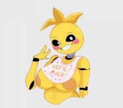 animatronic big_breasts breasts chica_(fnaf) female five_nights_at_freddy's five_nights_at_freddy's_2 humanoid machine mammal n3roby nipples robot scottgames solo toy_chica_(fnaf)