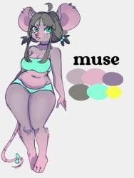 anthro chubby deep_skin female furry grey_body mouse mouse_girl original original_character reference reference_sheet standing wide_hips wide_thighs yawuarts