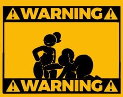 warning sign person fan art