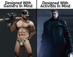 bara bulge chris_redfield daemoncollection designed_with_gamers_in_mind hairy_male litoperezito male male_only meme muscular muscular_male resident_evil tagme thong underwear weapon yaoi