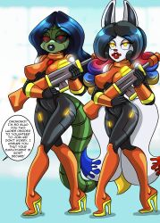 absurdres anthro black_hair breasts chaoscroc_(character) corruption ellie_(silverfly) expressionless female female_only femsub furry long_hair multicolored_hair original robot sonic_(series) sonic_the_hedgehog_(series) tail tech_control text zorro-zero