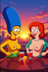 ai_generated breasts family_guy female flashing lois_griffin marge_simpson nipples the_simpsons