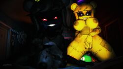 2girls 3d 3d_(artwork) animatronic areola areolae bedroom big_breasts black_areola black_body black_fur black_sclera breasts crying_child_(fnaf) drool drooling fazclaire's_nightclub female female_only five_nights_at_freddy's five_nights_at_freddy's_4 fredbear_(fnaf) fredina's_nightclub garry's_mod ghost ghost_girl glowing_eyes golden_freddy_(fnaf) golden_fredina_(cally3d) grin hi_res highres hips huge_breasts imminent_rape imminent_sex kneeling looking_at_viewer naked nightmare_(fnaf) nude paypalbitches presenting presenting_pussy pussy pussy_juice pussy_juice_drip pussy_juice_string pussy_lips reaching_out reaching_towards_viewer red_eyes robot saliva smile spread_pussy spreading thick_thighs thighs type_0 watermark wet wet_body wet_skin white_eyes wide_hips yellow_areola yellow_body yellow_fur