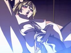 00s 1boy 1girls 2004 animated ass back bible_black bible_black_new_testament blonde_hair bouncing_breasts breasts clitoral_stimulation clitoris completely_nude erection female high_ponytail large_breasts lying male nipples nude on_back oshima_takeshi penis ponytail pubic_hair purple_eyes pussy pussy_juice saeki_kaori sex shin_bible_black spread_legs spread_pussy straight tagme teasing thighs uncensored vice_principal wide_hips