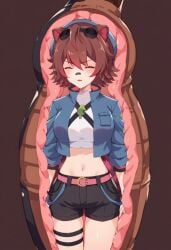 absorption absorption_vore ai_generated anime_girl cell cell_(dragon_ball) cell_vore dragon_ball_z female hispanic_virtual_youtuber mind_break mind_control owozu rakkun swallowing virtual_youtuber vore vtuber