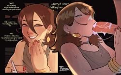 adeniz animated blowjob blowjob_face brown_hair date deep_penetration dinner_date dress face_fucking female original original_character painted_nails sloppy_blowjob sloppy_deepthroat sound sound_effects sweat tagme video