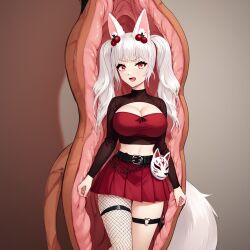 absorption absorption_vore ai_generated anime_girl cell cell_(dragon_ball) cell_vore cherryvishu dragon_ball_z female hispanic_virtual_youtuber mind_break mind_control swallowing virtual_youtuber vore vtuber