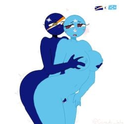 big_ass big_breasts blue_skin blush blush_lines breasts countryhumans countryhumans_edit countryhumans_girl edit edited female grabbing grabbing_from_behind light_blue_skin marshall_islands_(countryhumans) micronesia_(countryhumans) notlents recolor recolored remake thick_thighs xx.canada.xx_style