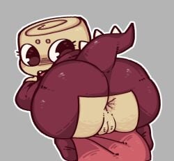 1girls 2025 ammonite animate_inanimate anus ass big_breasts big_butt black_eyes blush blush_lines breasts cephalopod circle_eyebrows clothing crouching dandy's_world darkened_anus digital_media_(artwork) eyebrows eyelashes fake_tail fangs female female_humanoid for_a_head genitals glistening glistening_anus grey_background hi_res huge_butt humanoid innie_pussy innie_vulva looking_at_viewer looking_back looking_back_at_viewer marine mollusk moogers noseless not_furry onesie open_mouth outline pink_tongue prehistoric_species presenting presenting_hindquarters pussy red_onesie shell shelly_(dandy's_world) short_stack simple_background solo tagme tan_anus tan_body tan_butt tan_eyebrows tan_shell tan_vulva teeth thick_thighs tongue toons_(dandys_world) vulva white_outline white_sclera wide_hipped_female wide_hipped_humanoid wide_hips