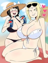 2girls ass breasts female female_only huge_ass huge_breasts jinu naruto naruto_shippuden shizune thick thick_thighs tsunade voluptuous wide_hips