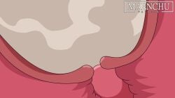 animal_ears animated ass bottomless breasts cerberus_(helltaker) cooperative_fellatio cooperative_paizuri cum cum_in_pussy cum_inside demon_tail fellatio female fffm_foursome helltaker licking_penis looking_at_viewer maenchu nipples paizuri penis pussy red_eyes tagme video white_hair womb x-ray