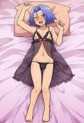 ai_generated balls blush blush_lines blushing_at_viewer bulge butt_focus crossdressing femboy femboy_focus femboysub feminine_faced_male feminine_male green_eyes james_(pokemon) lavender_hair looking_at_viewer male nipples otoko_no_ko otokonoko pokemon pokemon_(anime) pokemon_(classic_anime) pokemon_anime sexy sexy_pose sissy sweat sweating team_rocket testicles twink underwear