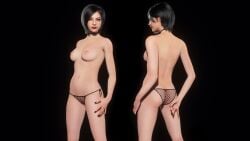 1girls 3d ada_wong arisoncmods female front_and_back mod panties resident_evil resident_evil_4_remake see-through_panties solo topless topless_female