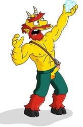 boner edit erection groundskeeper_willie male male_only penis penis_through_fly poking_out satyr screenshot screenshot_edit solo