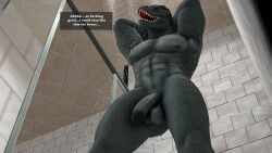 3d_(artwork) abs absurd_res anthro balls bathing bathroom biped circumcised digital_media_(artwork) english_text epic_games feet flaccid fortnite genitals glans hi_res humanoid humanoid_genitalia humanoid_penis komodo_dragon lizard male male_anthro meteorsmash monitor_lizard muscular muscular_anthro muscular_male nude nude_anthro nude_male pecs penis plantigrade red_eyes reptile scalie shower shower_room showering solo text thunder_(fortnite) widescreen