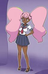 elena_miracle female female_only pink_eyes pink_hair sailor_uniform the_miracle_family