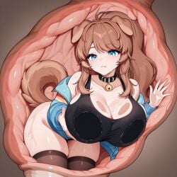 absorption absorption_vore ai_generated anime_girl cell cell_(dragon_ball) cell_vore dragon_ball_z female hispanic_virtual_youtuber lilybell_vt mind_break mind_control swallowing virtual_youtuber vore vtuber