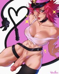 1futa abs bedroom_eyes bottomless capcom choker cleavage crop_top final_fight fit fit_futa futanari heart_symbol intersex large_penis looking_at_viewer muscular muscular_futa no_pants painted_nails penis penis_out pink_lipstick pinup pinup_pose poison_(final_fight) precum precum_drip presenting_penis sexy_pose shaved_crotch sparkles street_fighter sweatdrop trans_woman transfem transgender_woman valentinainat1