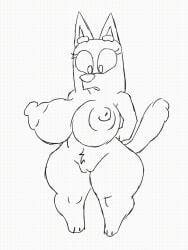 2024 animated anthro areola australian_cattle_dog bent_arm big_areola big_breasts big_eyes big_nipples biped black_and_white bluey_(series) bouncing_breasts bouncing_ears breasts canid canine canis cattledog chilli_heeler crotch_tuft curvy_figure digital_media_(artwork) domestic_dog eyebrows eyelashes female fur fur_tuft genitals herding_dog hi_res huge_areola huge_breasts huge_nipples innie_vulva iris long_eyelashes looking_at_breasts looking_at_own_breasts looking_at_self looking_down looking_down_at_breasts looking_down_at_self mammal mature_anthro mature_female monochrome nipples no_pupils nude nude_anthro nude_female open_mouth pastoral_dog pointy_ears prick_ears protagon puffy_areola puffy_nipples snout solo standing tail thick_eyebrows thick_thighs three-quarter_view tuft voluptuous voluptuous_anthro voluptuous_female vulva