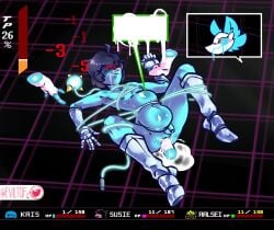 alternate_version_at_source anal anal_sex anthro armor ass balls big_penis blue_body blue_skin blush bodily_fluids bondage bondage boots bound bubble bulge clothing cum cum_bubble cum_from_nose cum_in_ass cum_in_nose cum_inside cum_through cumshot darkner deltarune digital_media_(artwork) duo ejaculation english_text erection eviltqf felid feline female female_penetrating femboy floating_hands footwear forced gameplay_mechanics gauntlets genital_fluids genitals gloves gui gynomorph hair handwear health_bar health_points hi_res human humanoid_genitalia humanoid_penis inflation inflation inside internal internal_anal intersex intersex/male kiss_mark kris_(deltarune) lipstick lipstick_on_penis machine makeup male male/female male_penetrated mammal navel nipples not_furry nude penetration penile penis precum rape restraints robot rope rope_bondage sex shoes simple_background size_difference smile stomach_bulge tasque_manager teeth text thick_thighs torn_clothing undertale_(series) yellow_eyes