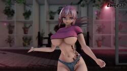 1girls animated athletic athletic_female breasts dancing female huge_breasts megurine_luka mmd music tagme underboob video vocaloid